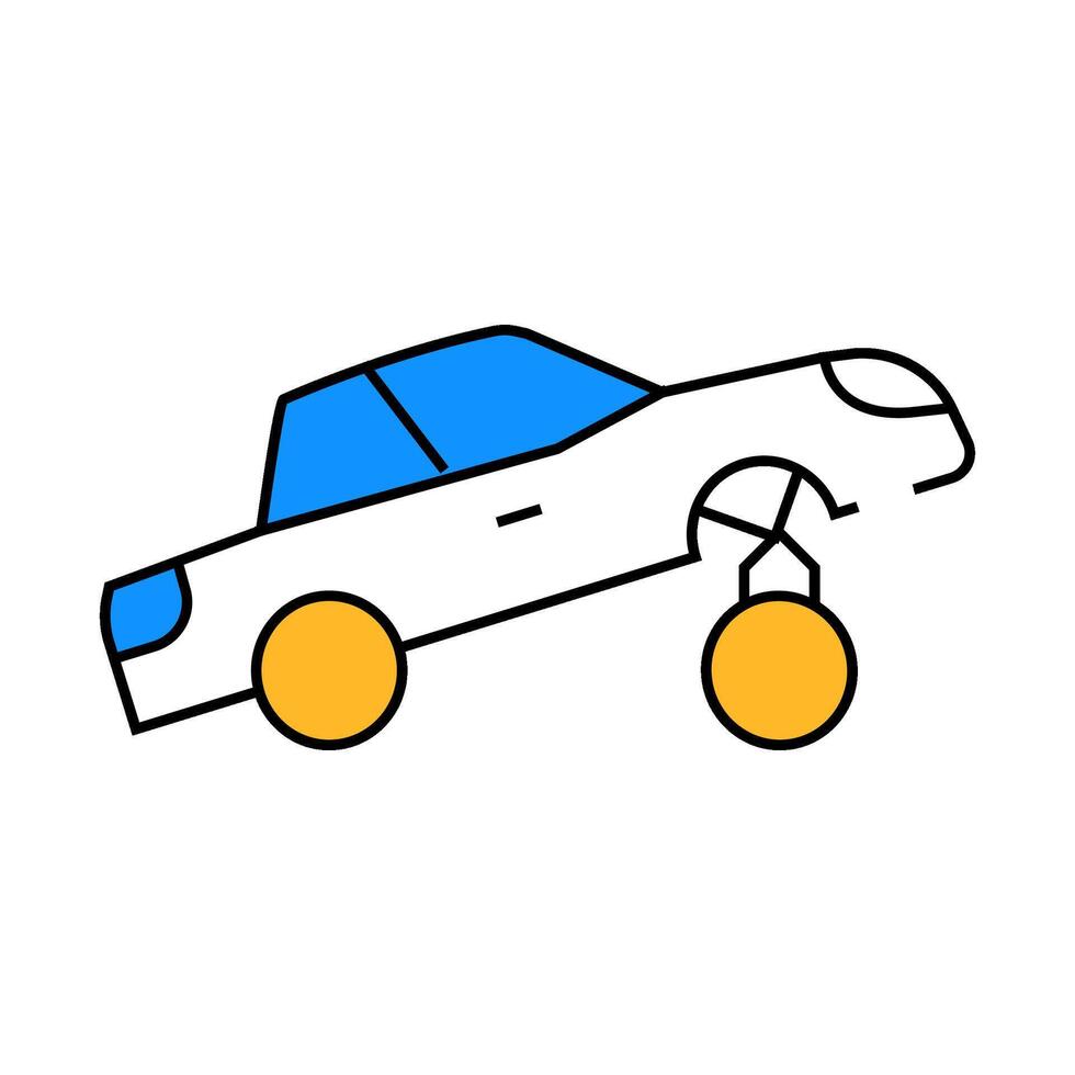 car rapper flat icon color illustration vector