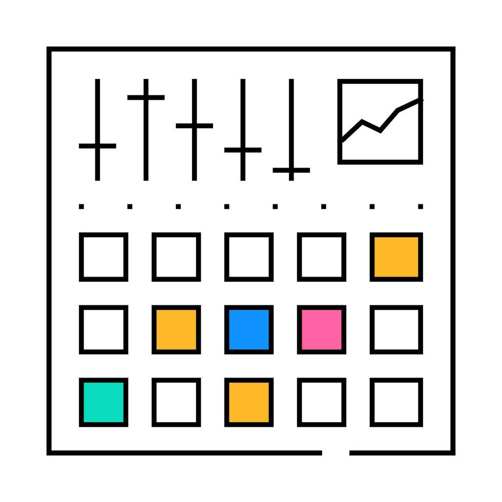 equalizer device flat icon color illustration vector