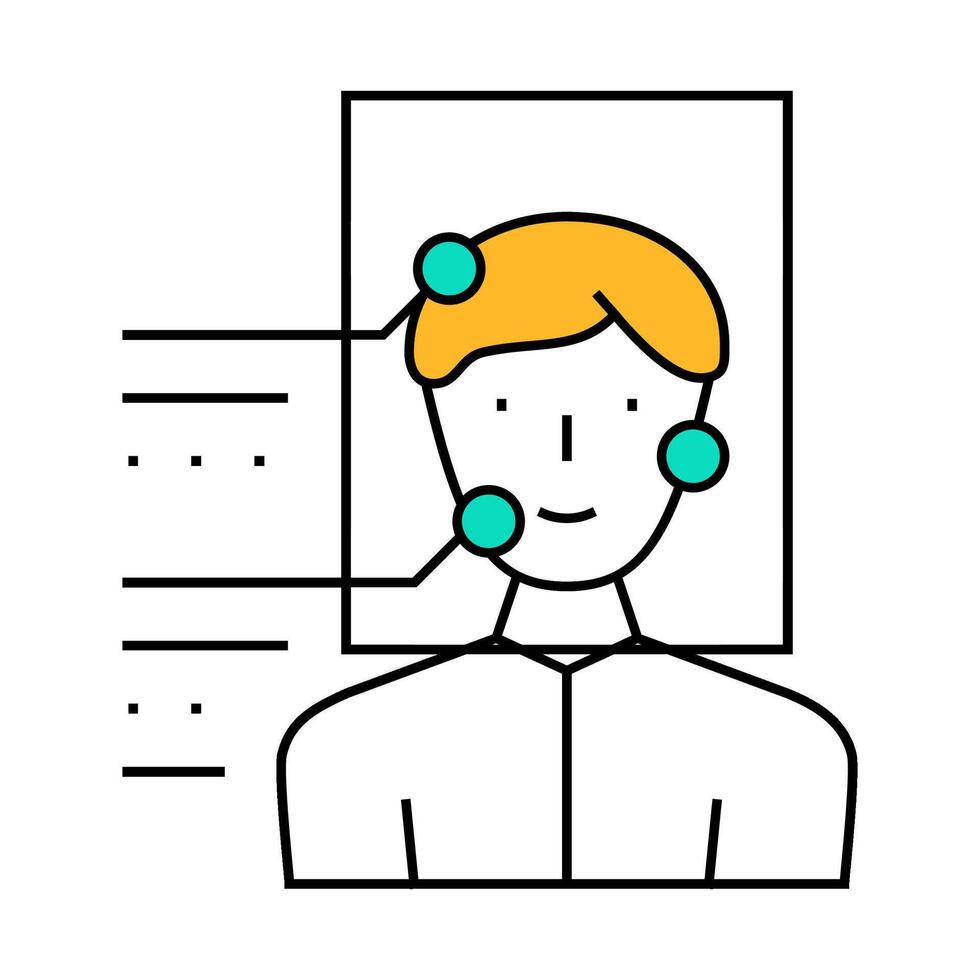 identity identification flat icon color illustration vector