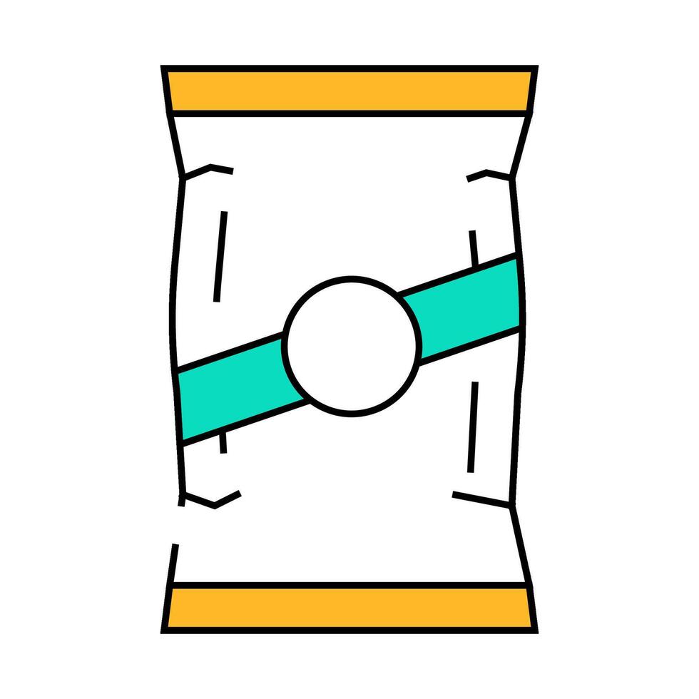 chips bag flat icon color illustration vector