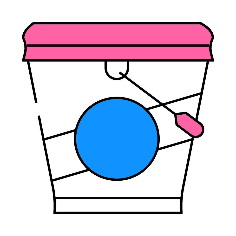 ice cream bucket icon color illustration vector