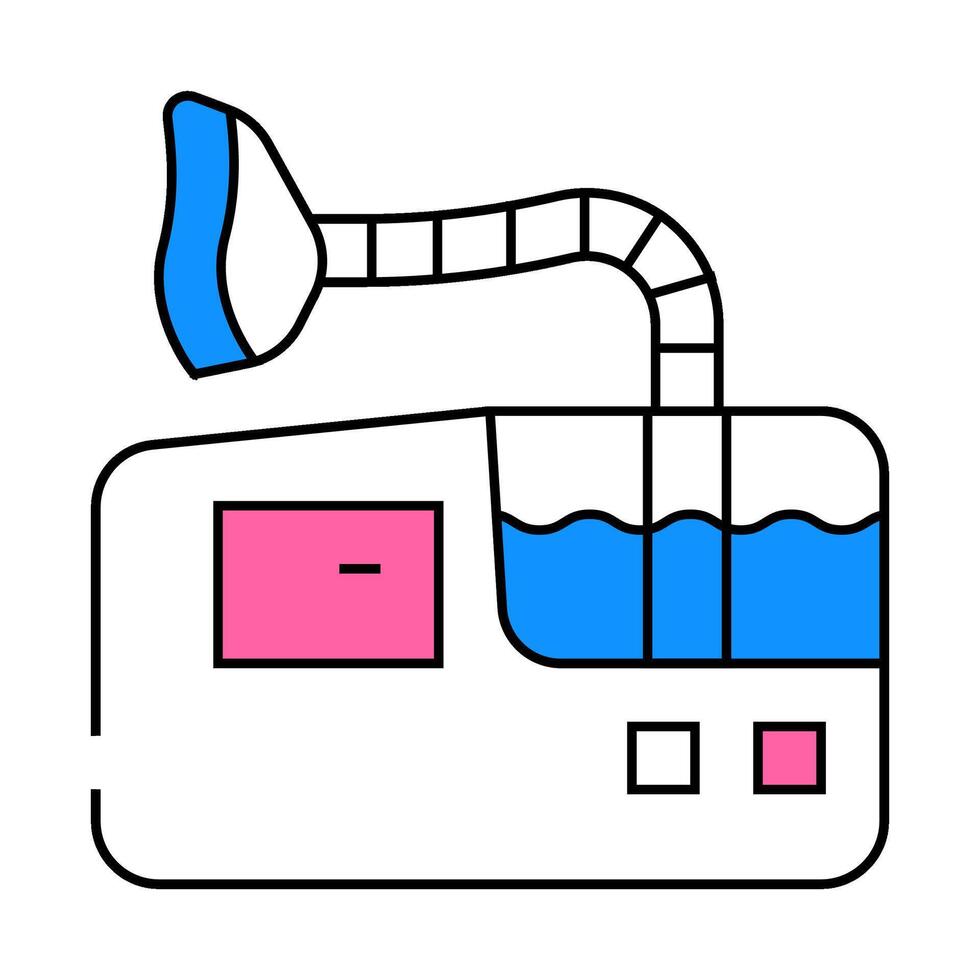 ultrasonic inhaler flat icon color illustration vector