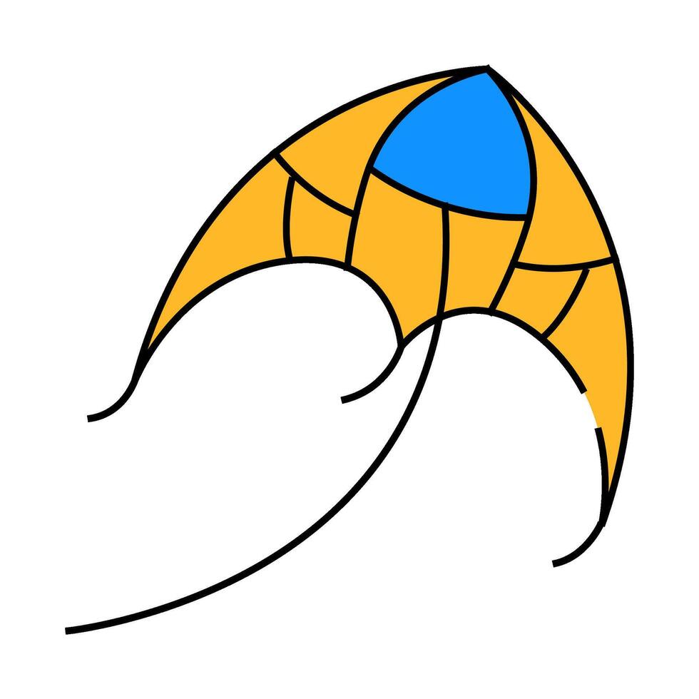 flying kite flat icon color illustration vector