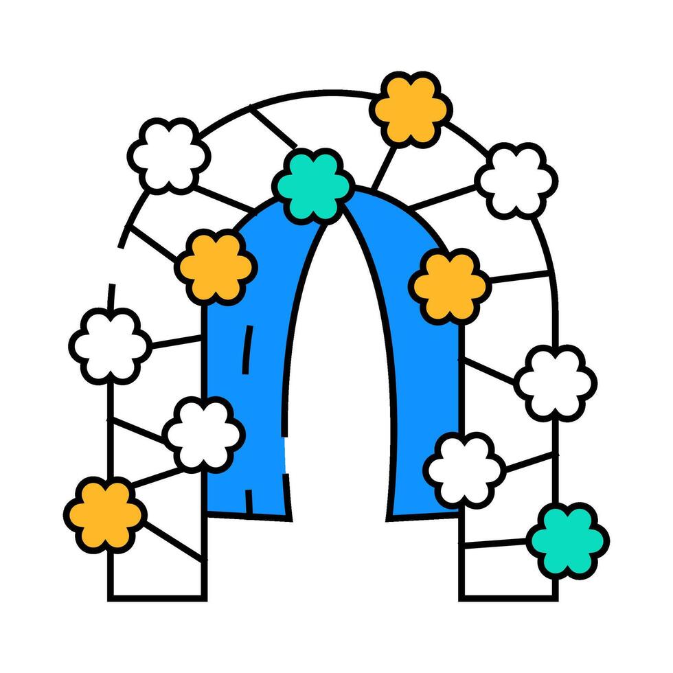 flower arch flat icon color illustration vector