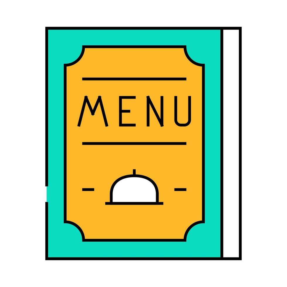 menu restaurant flat icon color illustration vector