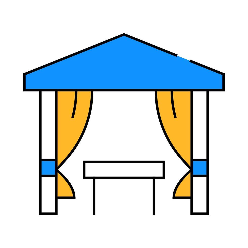 tent with table for eating icon color illustration vector