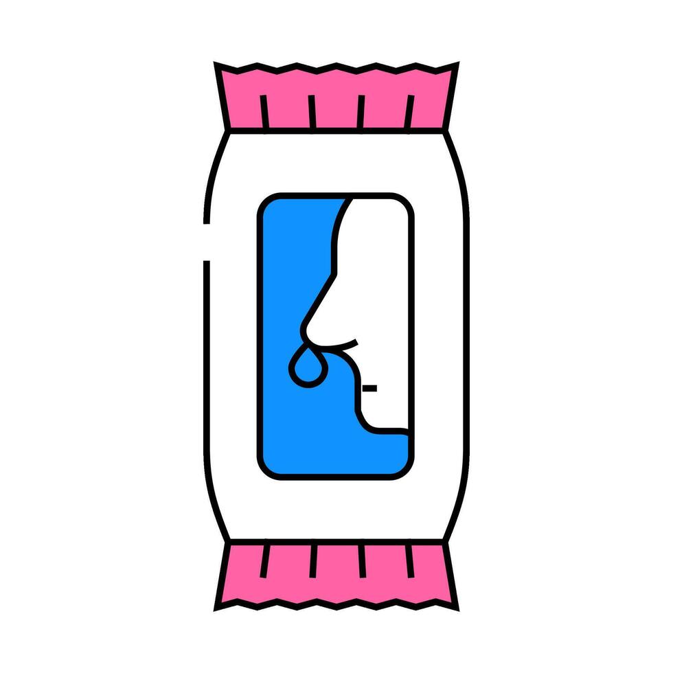 wet napkins flat icon color illustration vector
