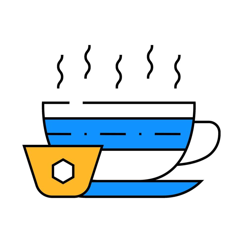 tea with honey icon color illustration vector