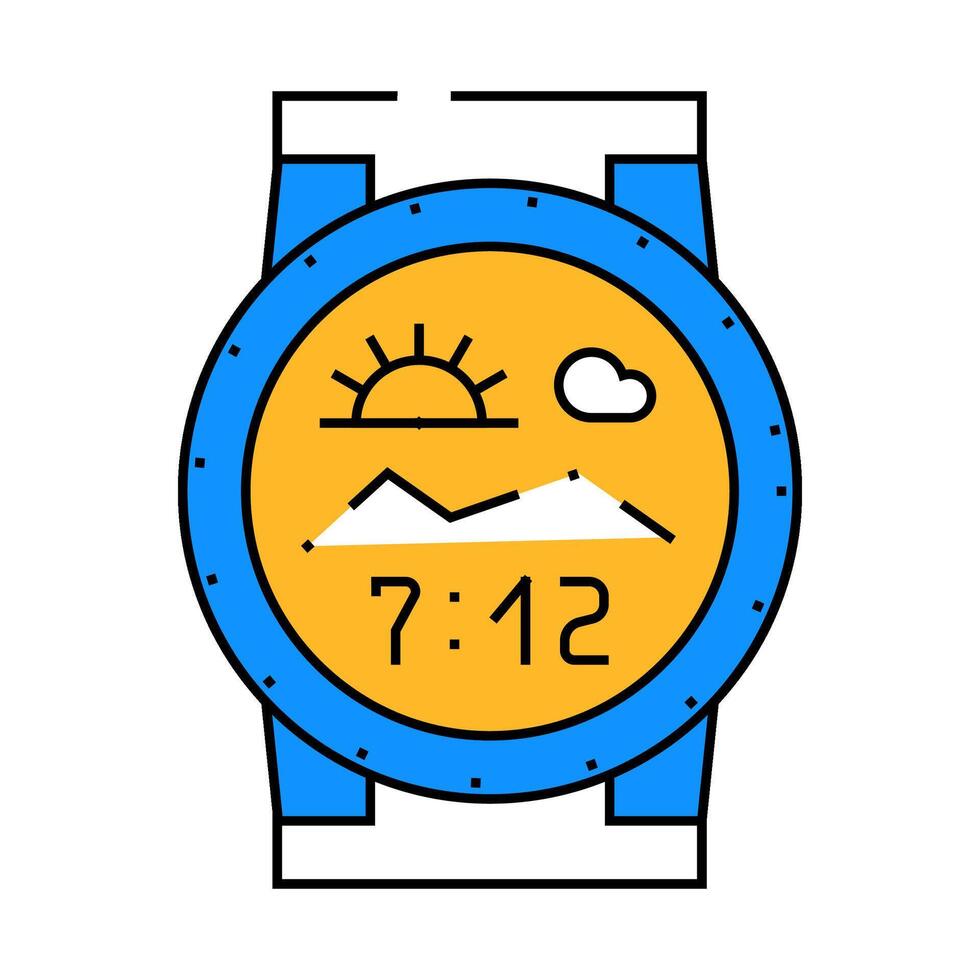 wrist tracker with watch icon color illustration vector