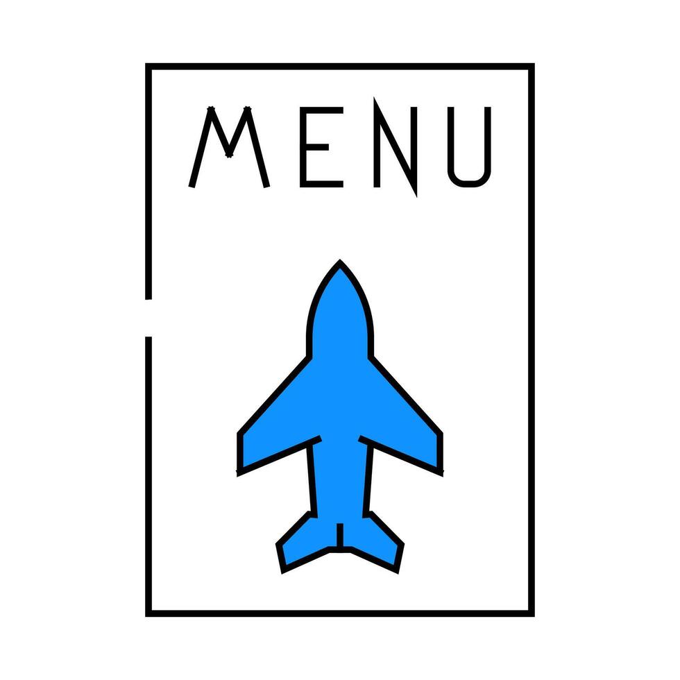 menu airline food icon color illustration vector