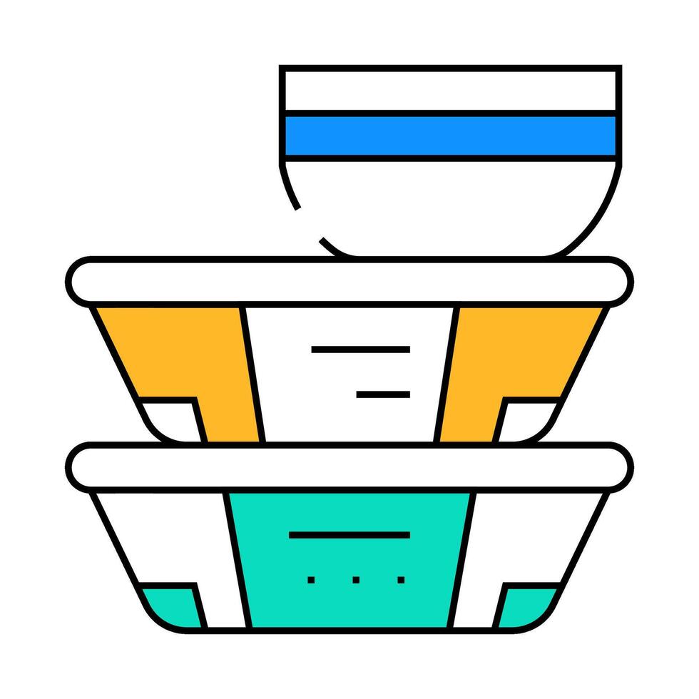 set of airline food icon color illustration vector
