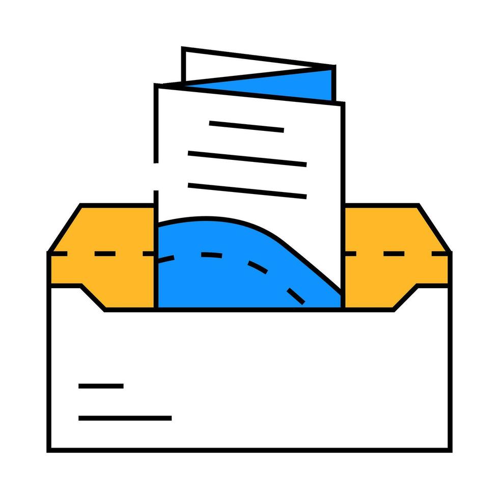 sending booklet in envelope by mail icon color illustration vector