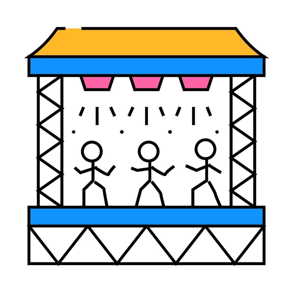 dancing scene icon color illustration vector