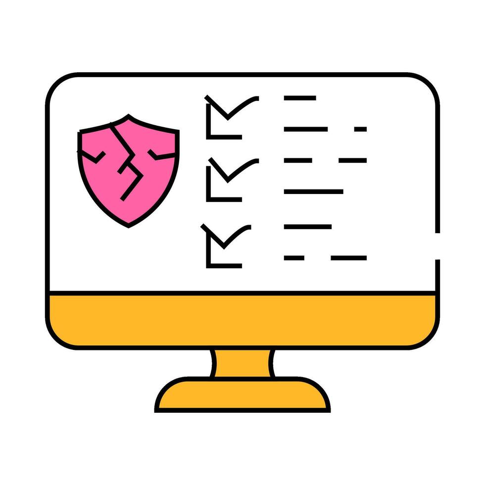 broken defense system icon color illustration vector