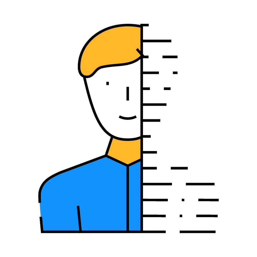 digital portrait icon color illustration vector