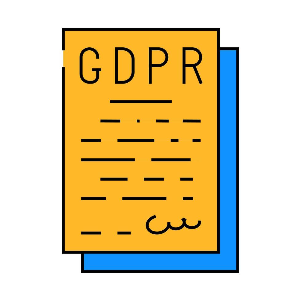 gdpr general data protection regulation in european union icon color illustration vector