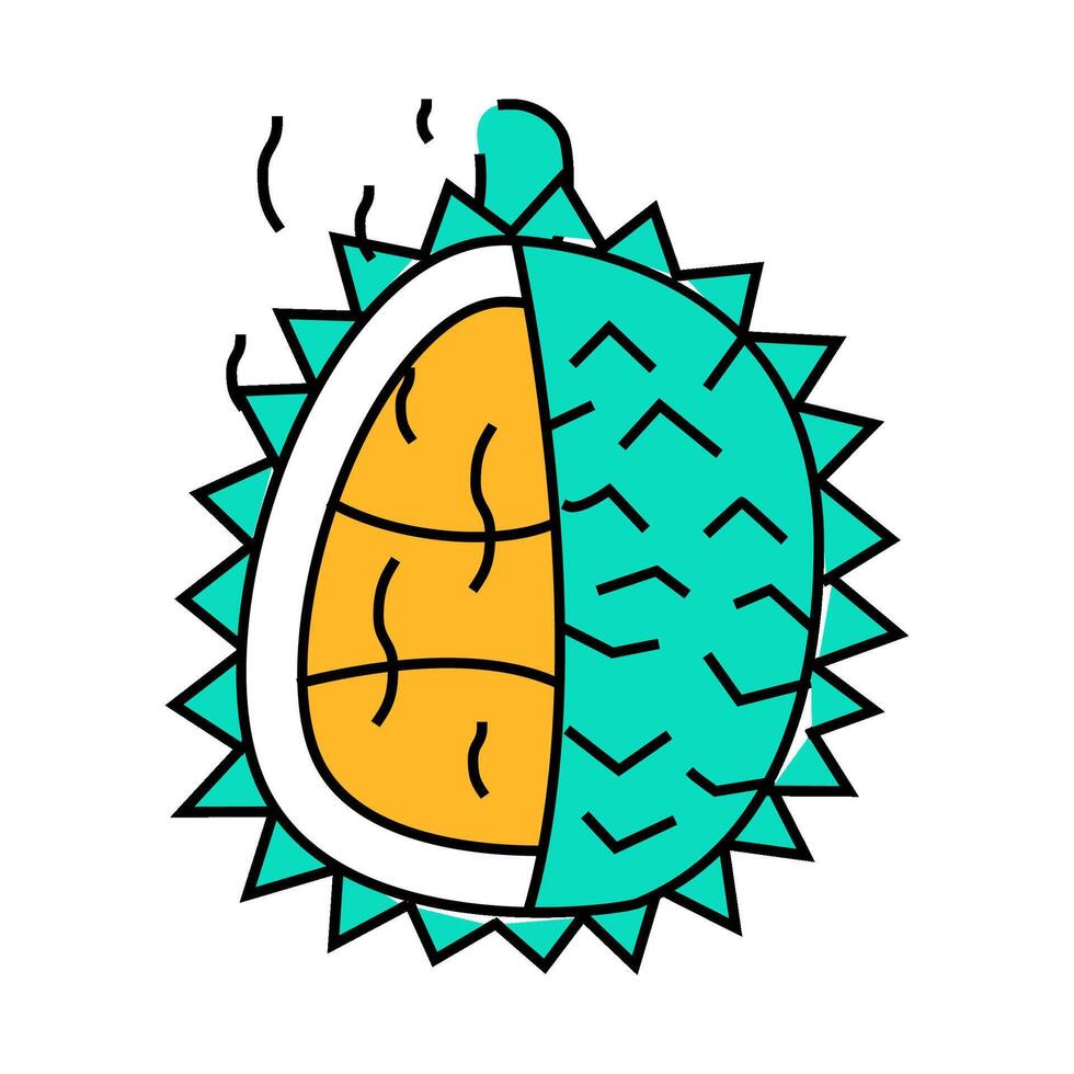 durian smell icon color illustration vector