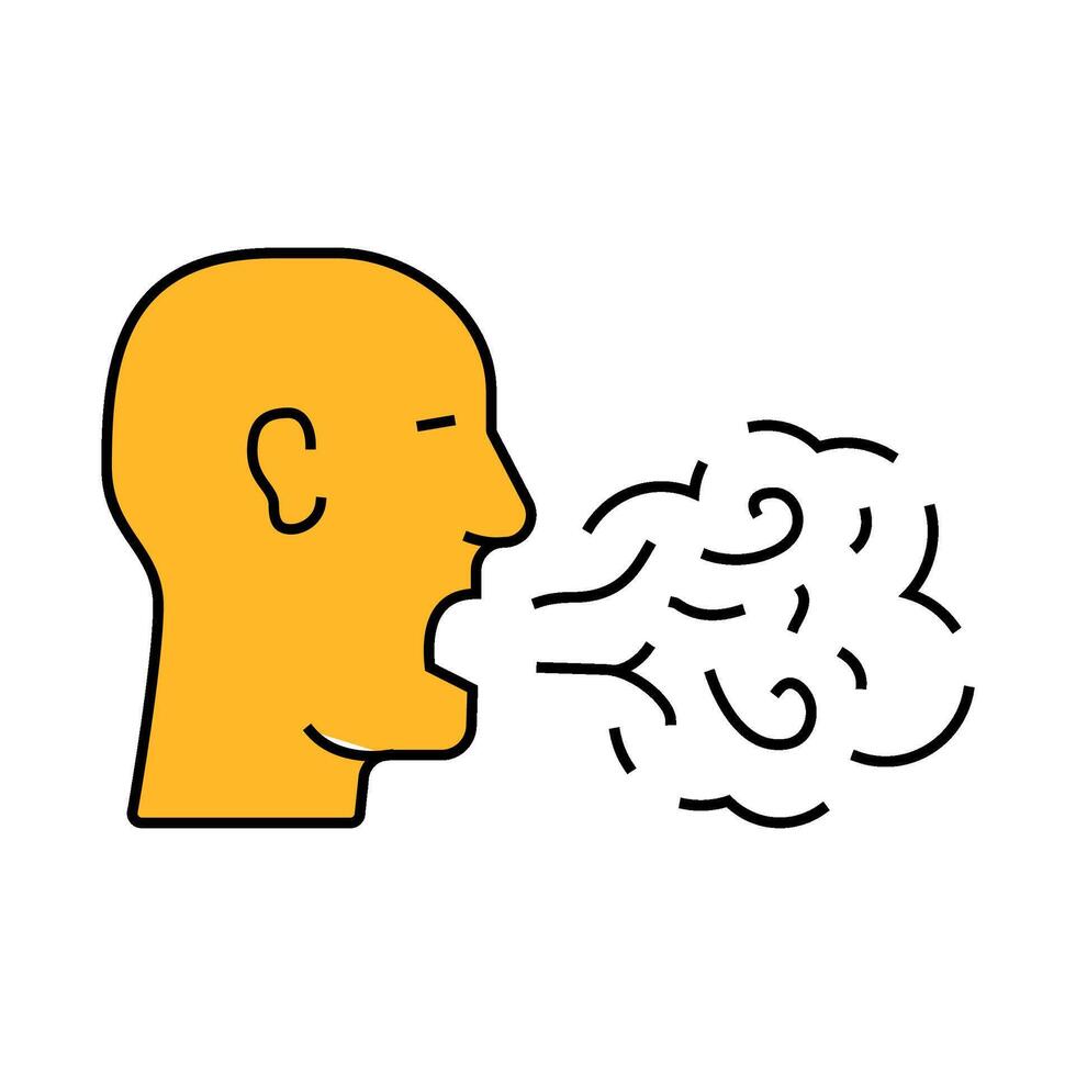 smell from mouth icon color illustration vector