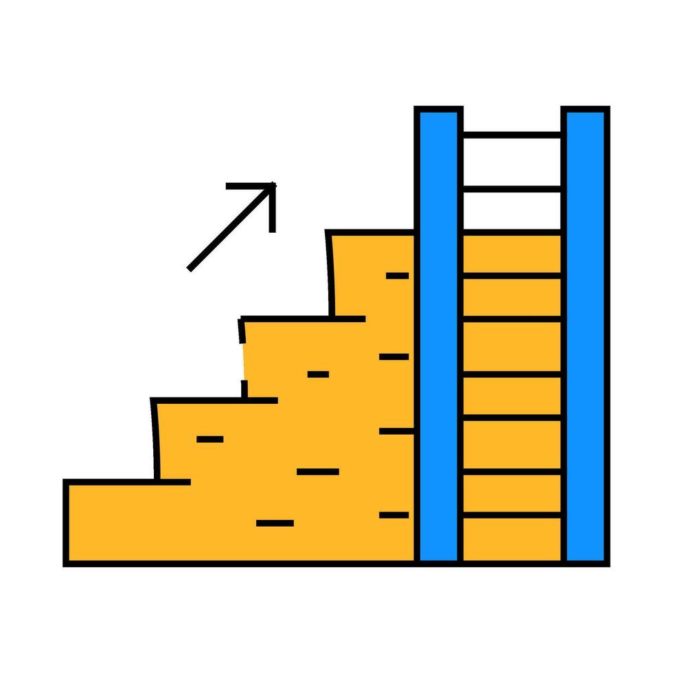 ladder and stair icon color illustration vector