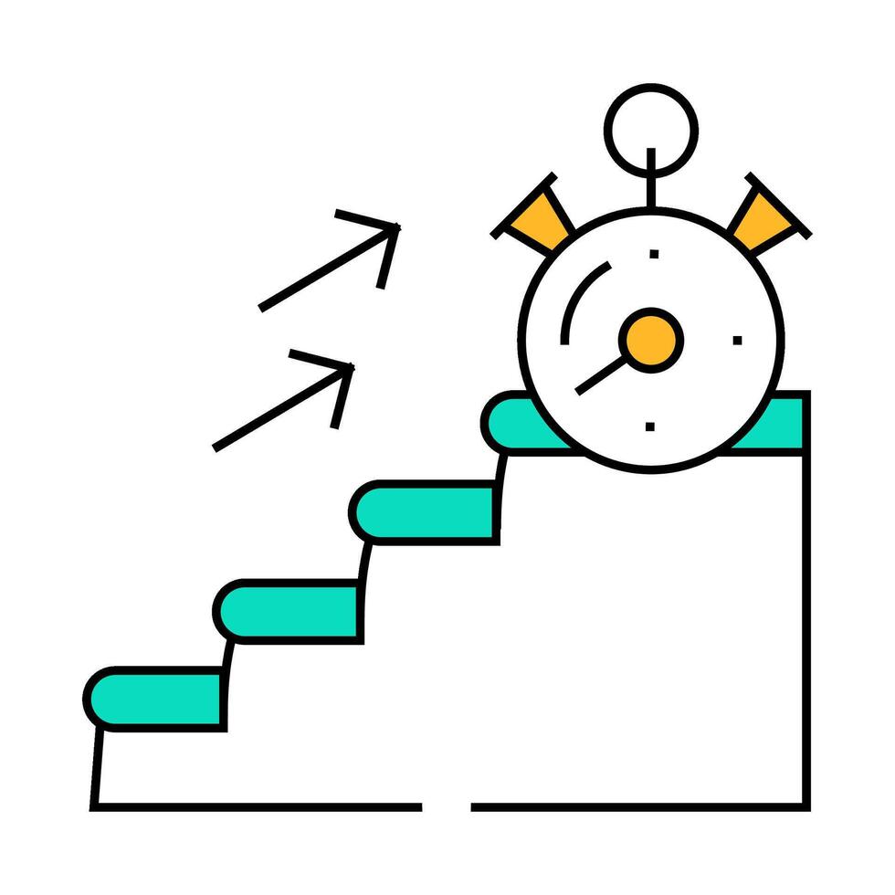 time for run on stair icon color illustration vector