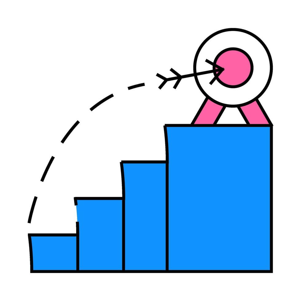 target aim shoot icon color illustration vector