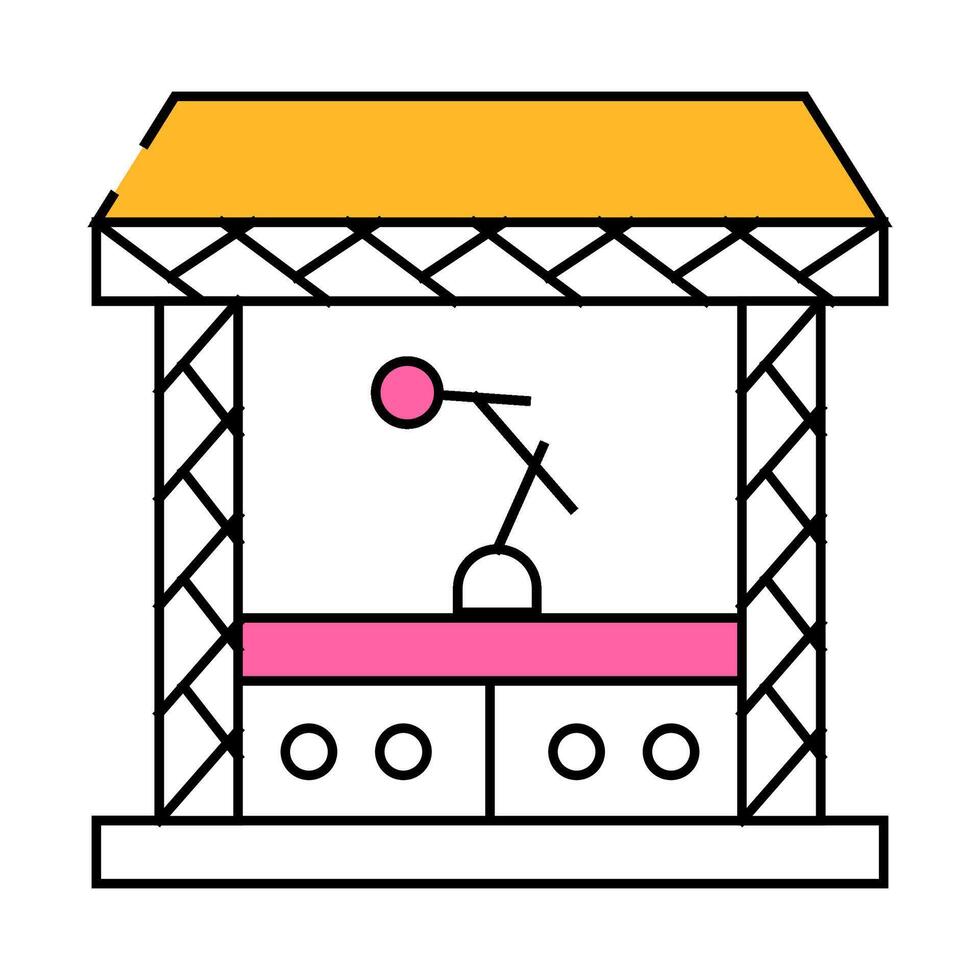 stage with microphone icon color illustration vector