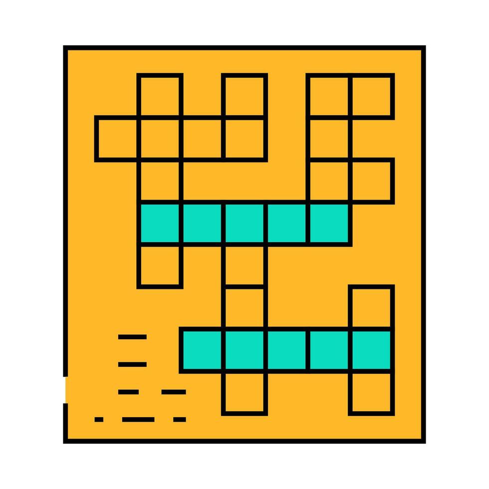 crossword game icon color illustration vector