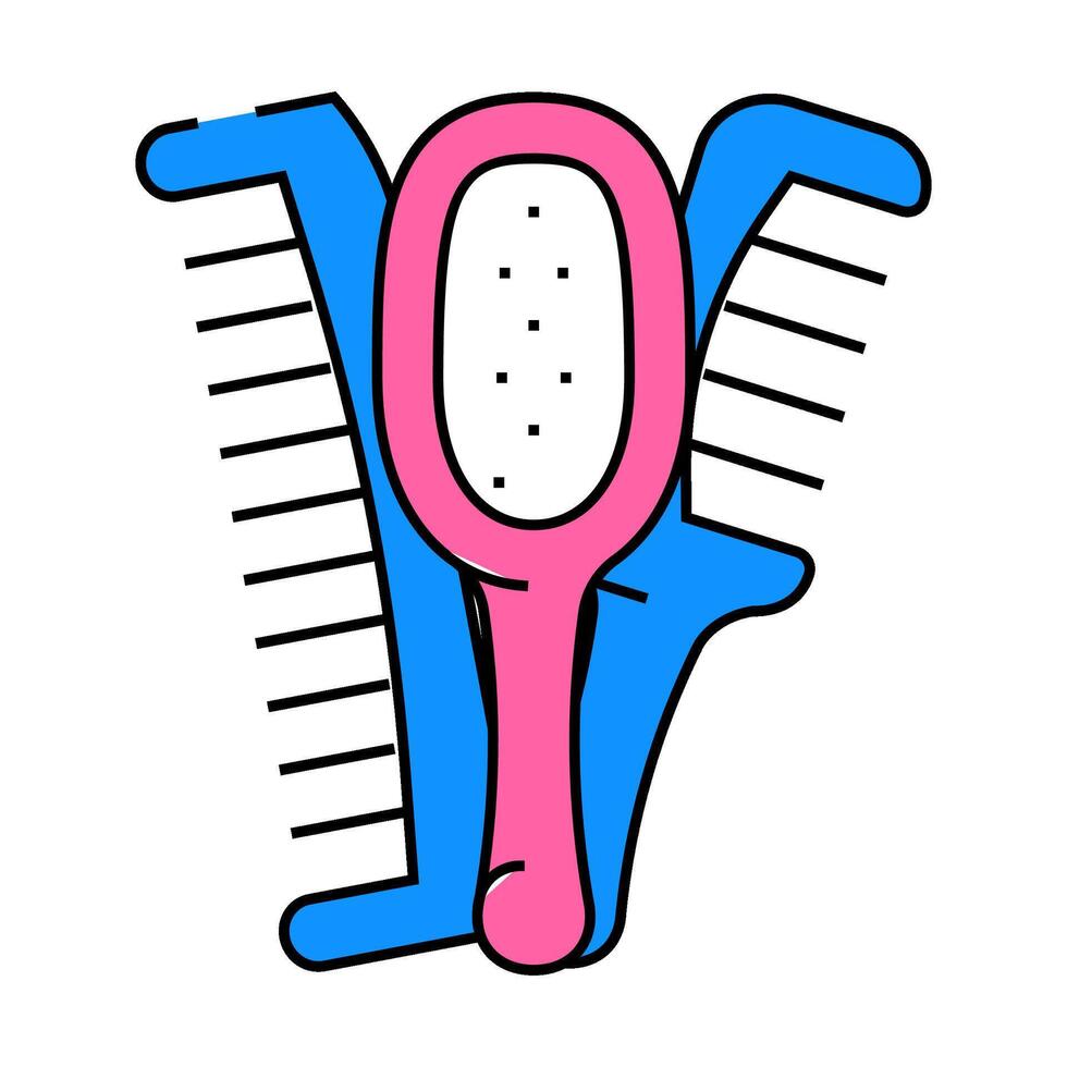 hairbrushes tool for hair icon color illustration vector