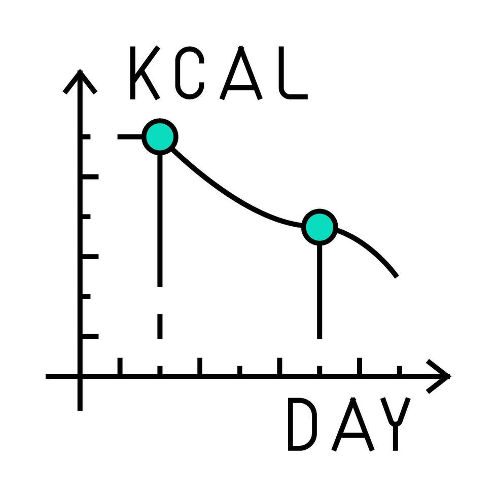 calorie reduction gradually icon color illustration vector