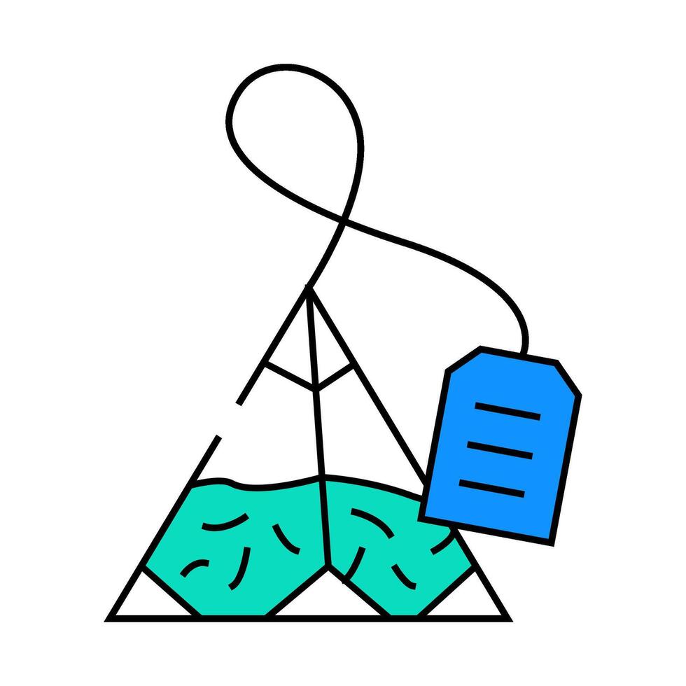 triangular bag tea icon color illustration vector