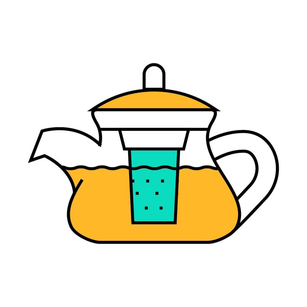 teapot for boiling tea icon color illustration vector