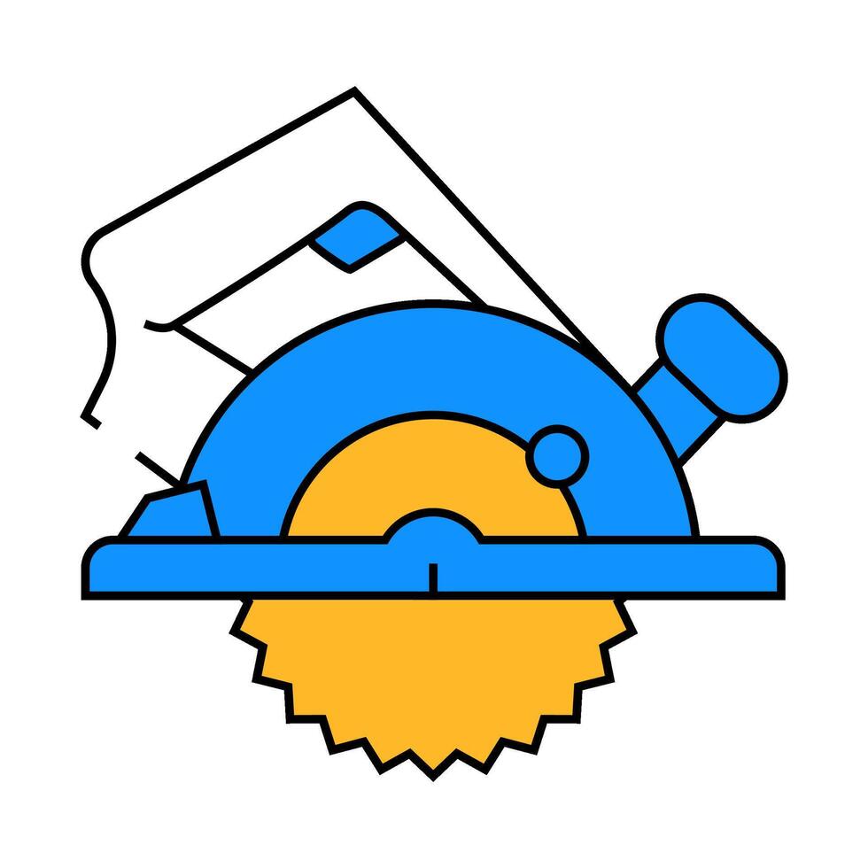 circular saw icon color illustration vector