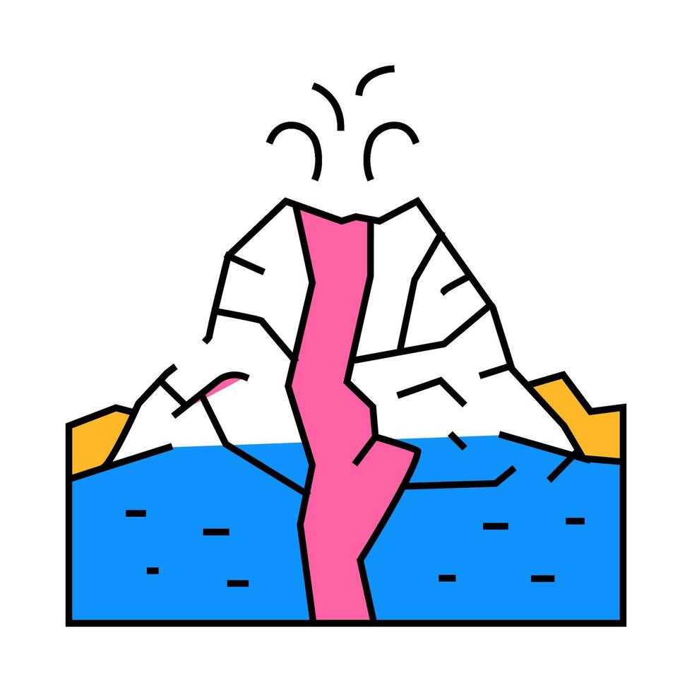stratovolcano mountain icon color illustration vector