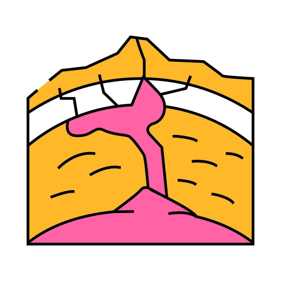 volcano formation process icon color illustration vector