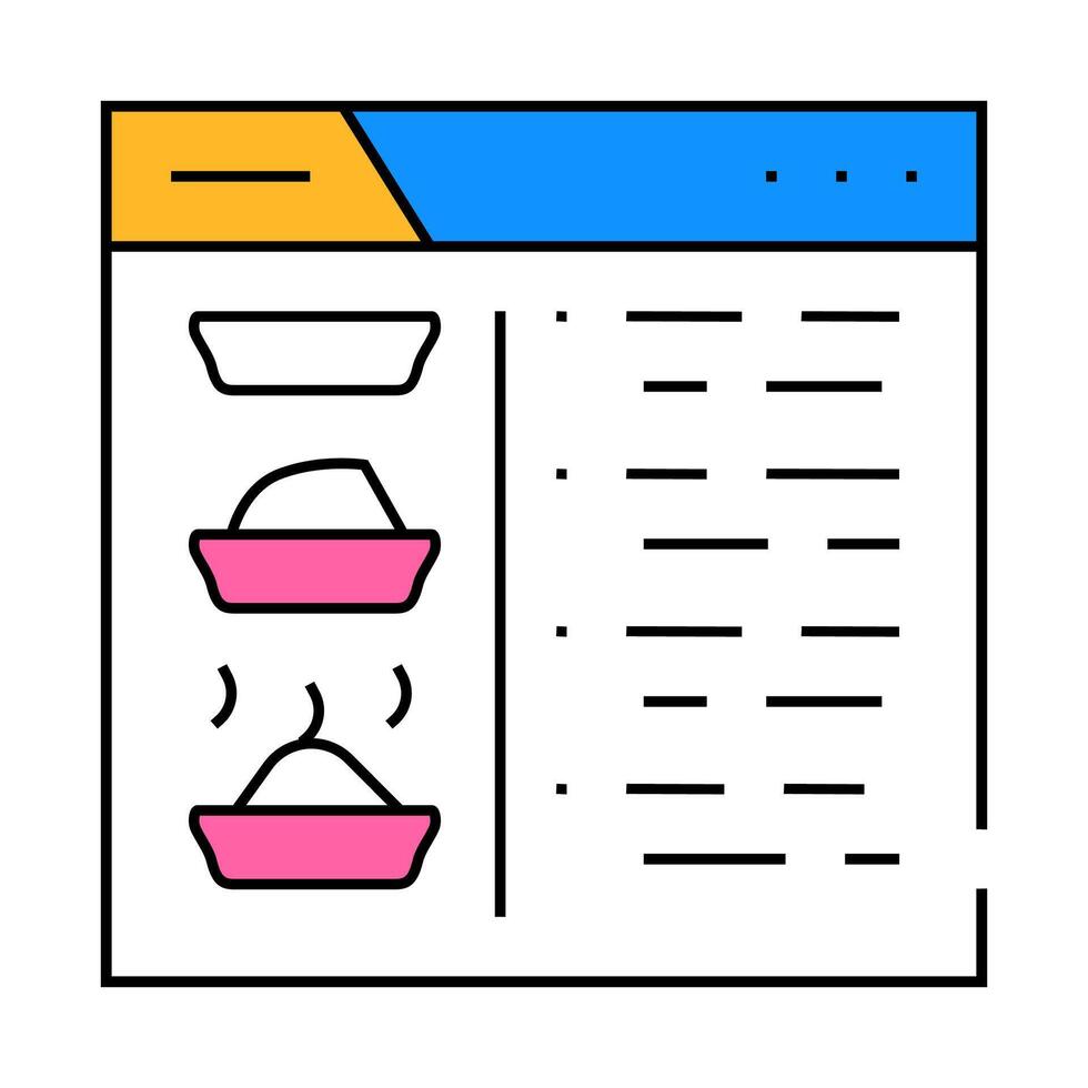 recipe website icon color illustration vector