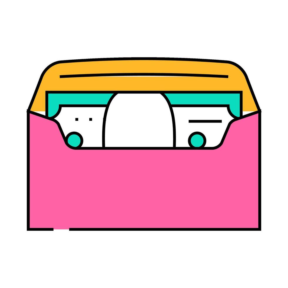 money in envelope icon color illustration vector