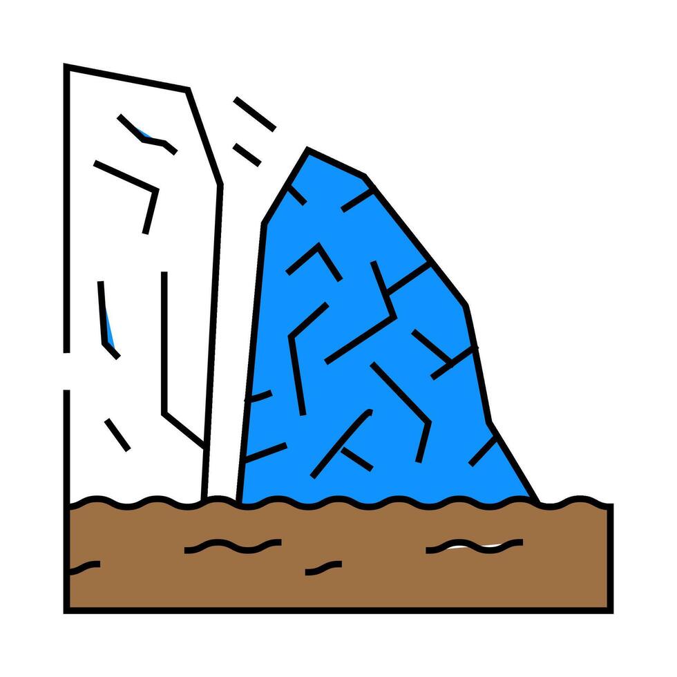 breakaway iceberg disaster icon color illustration vector