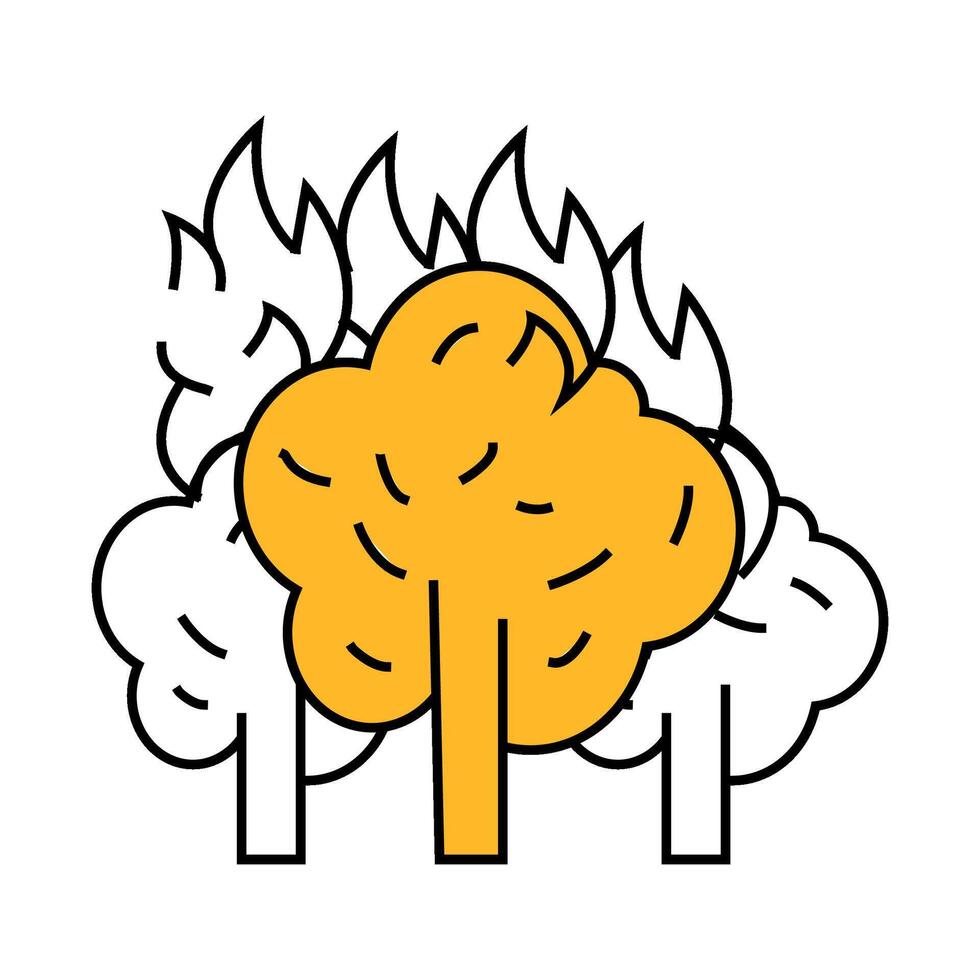 forest fire disaster icon color illustration vector