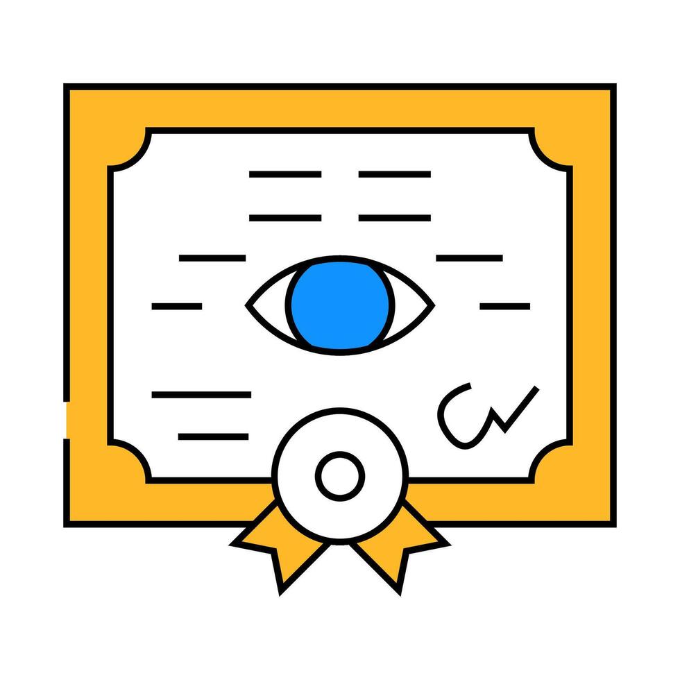 certificate of glasses icon color illustration vector