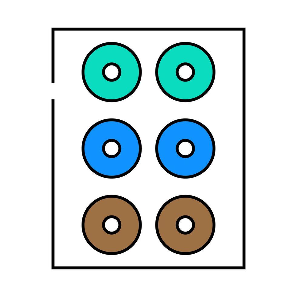 lenses set of different colors icon color illustration vector