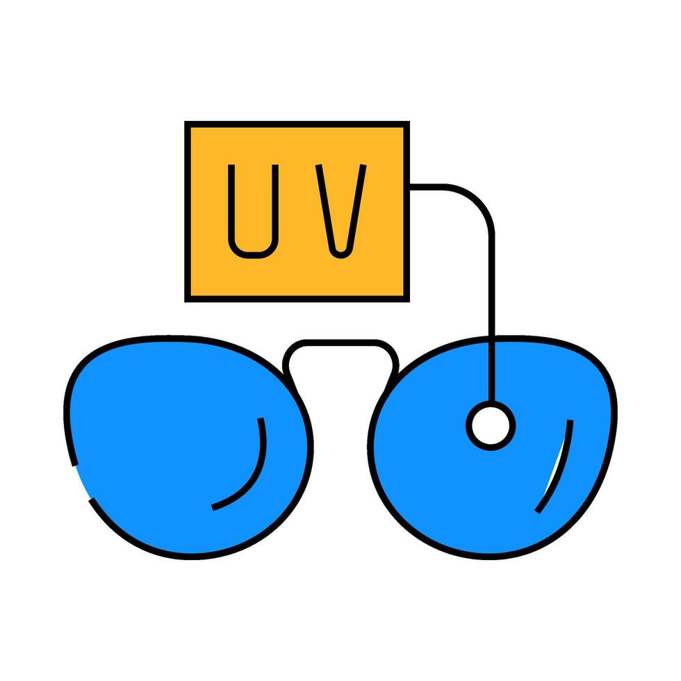 ultra violet uv glasses icon color illustration vector