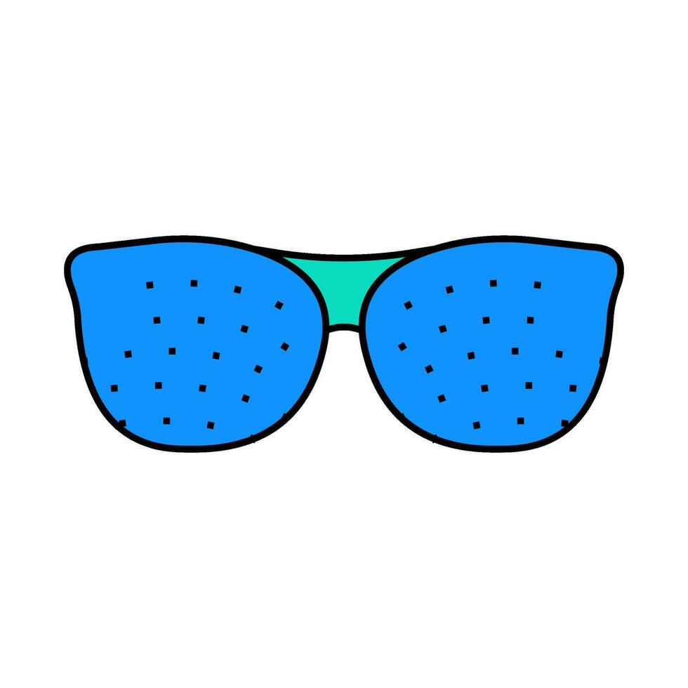 perforated glasses icon color illustration vector