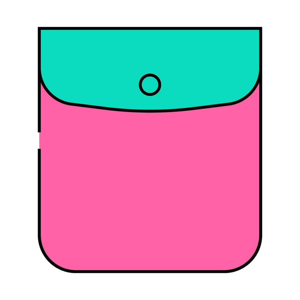 button closed pocket icon color illustration vector