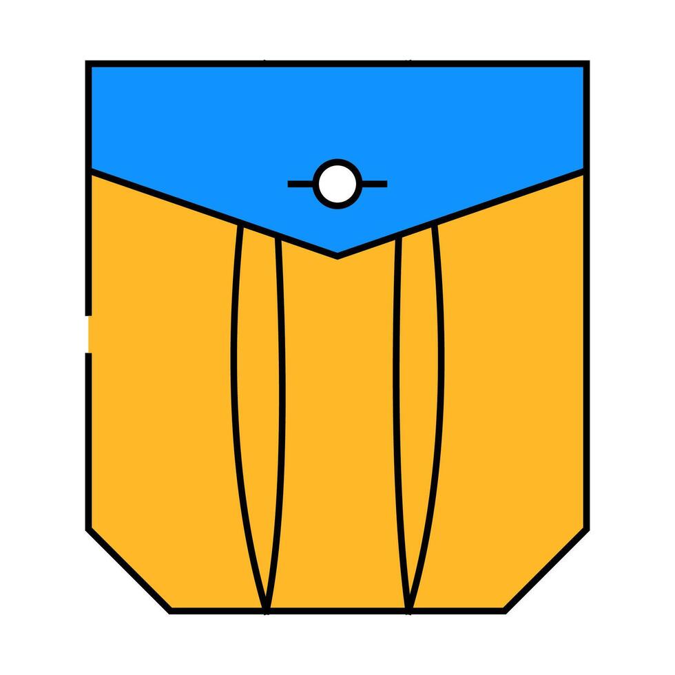 pleated pocket icon color illustration vector
