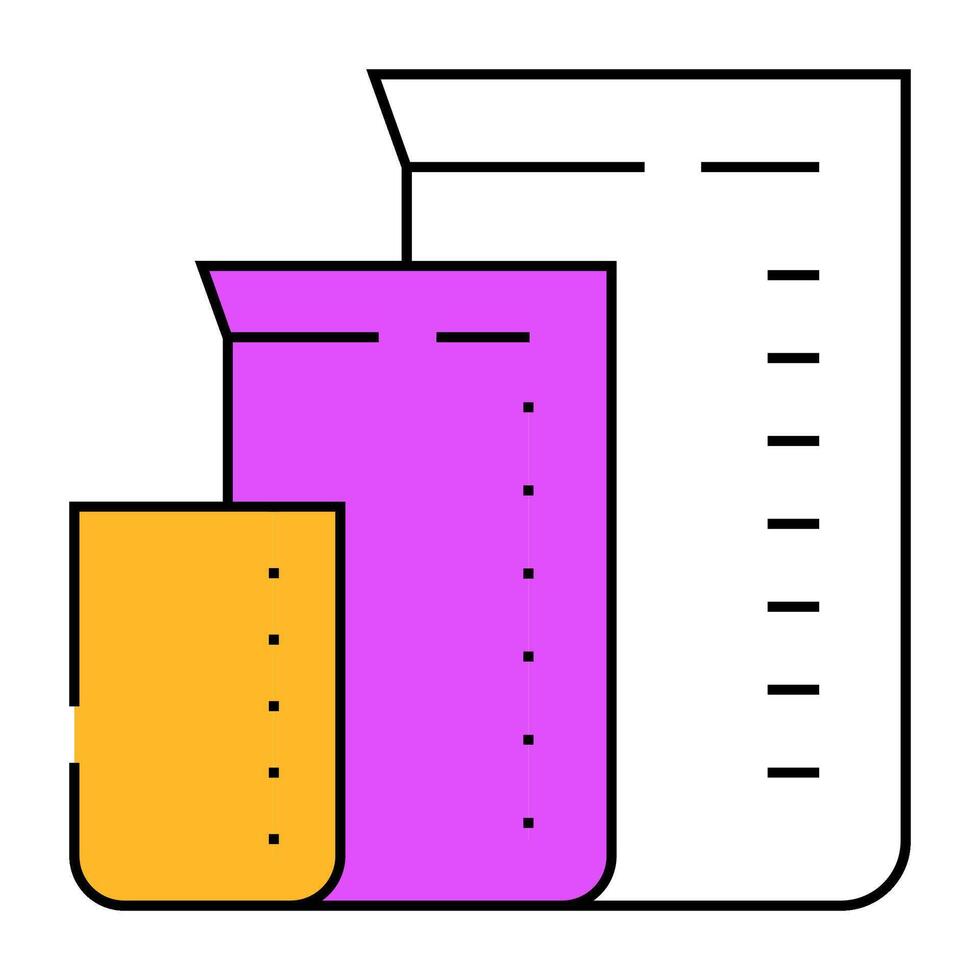 measuring cups for mixing bartender icon color illustration vector