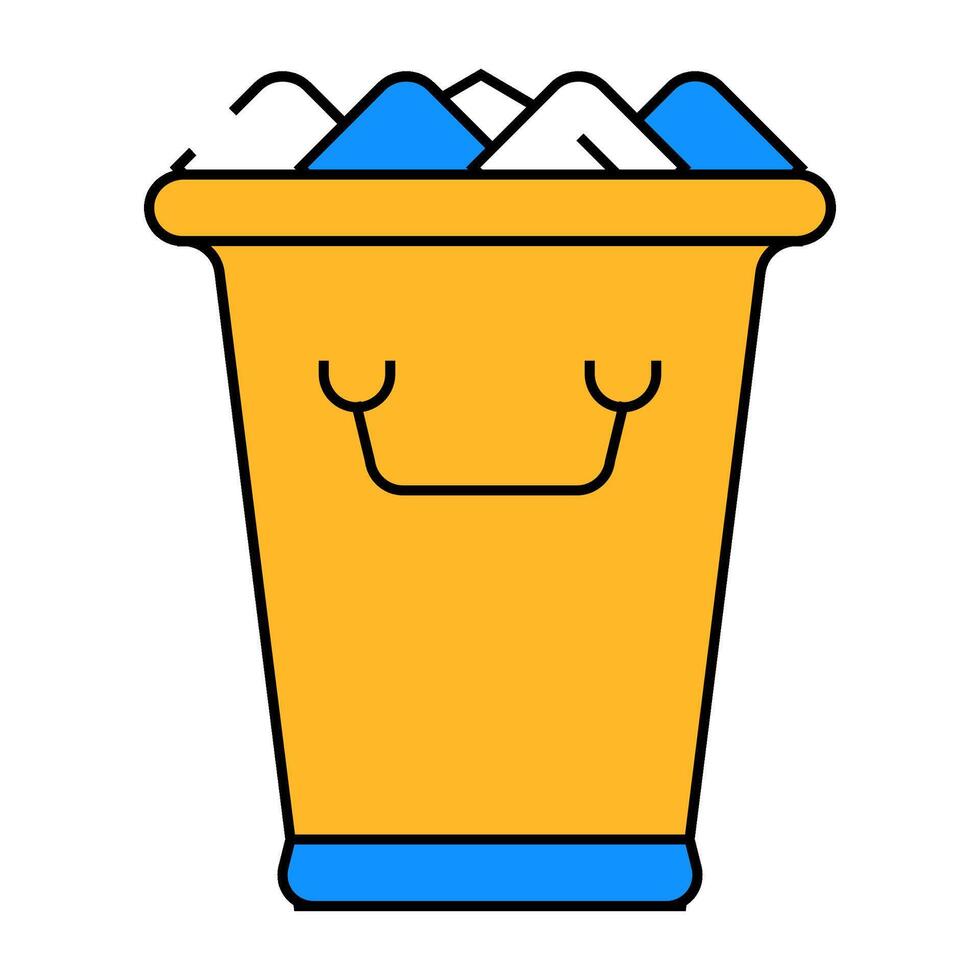 ice bucket bartender icon color illustration vector