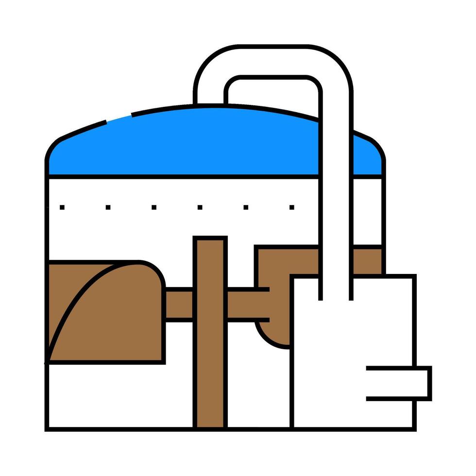 methane tank or biogas plant, digester or reactor icon color illustration vector