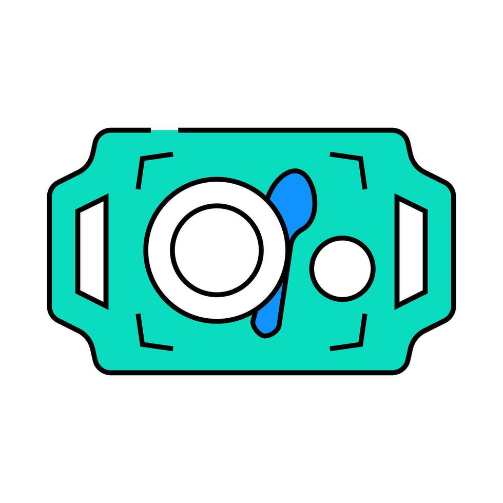 dishware on tray buffet icon color illustration vector