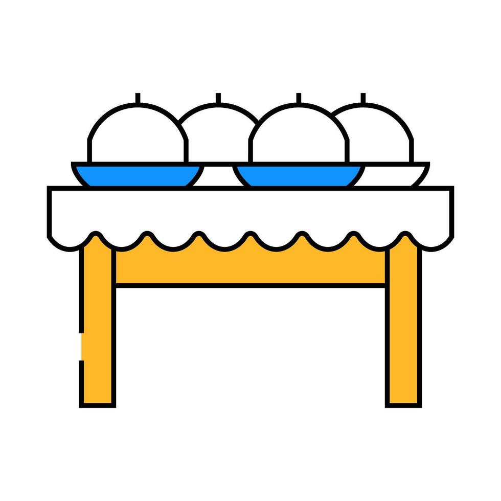 dishes on tables icon color illustration vector