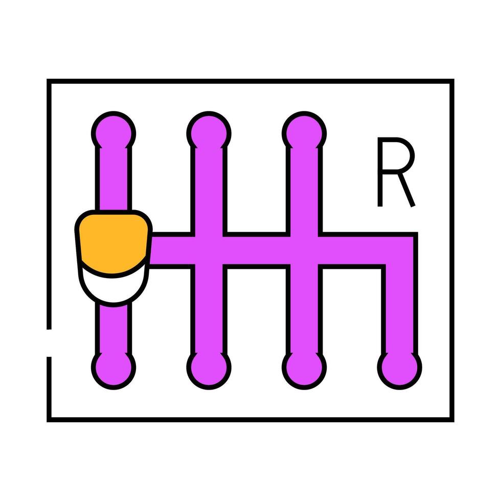 manual transmission car icon color illustration vector